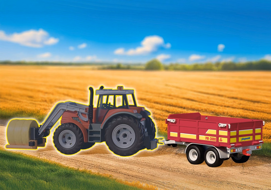 Przyczepa ciągnikowa z belami siana