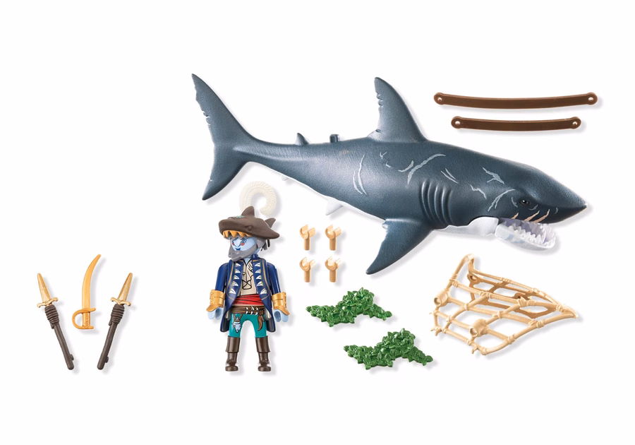 Gigantyczny rekin z piratem